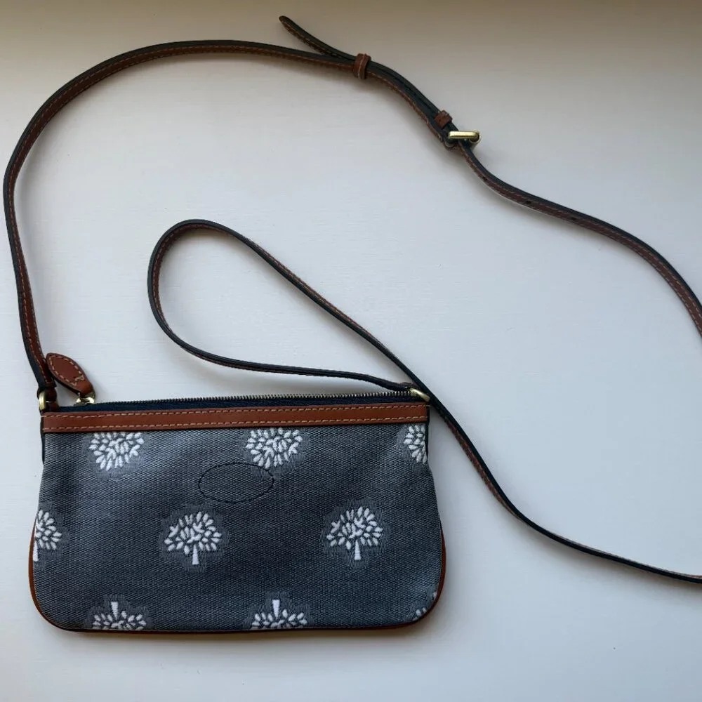 Mulberry Tamara Mini Messenger Bag with White Tree Canvas & Patent Brown Leather - Picture 4 of 7